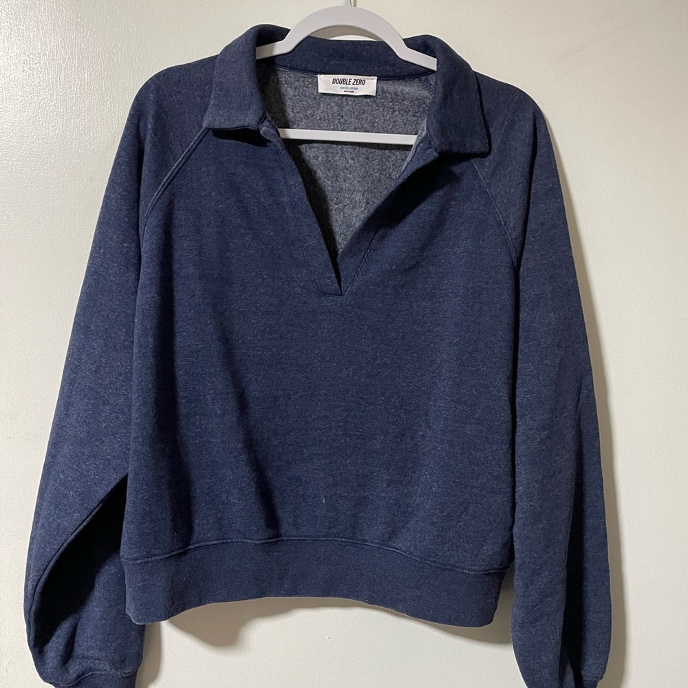 Double Zero Dark Blue V-Neck Pullover - image 4